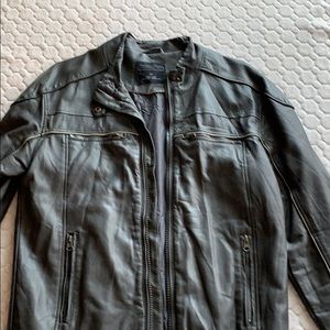 Men’s Faux Leather Bomber Type Jacket